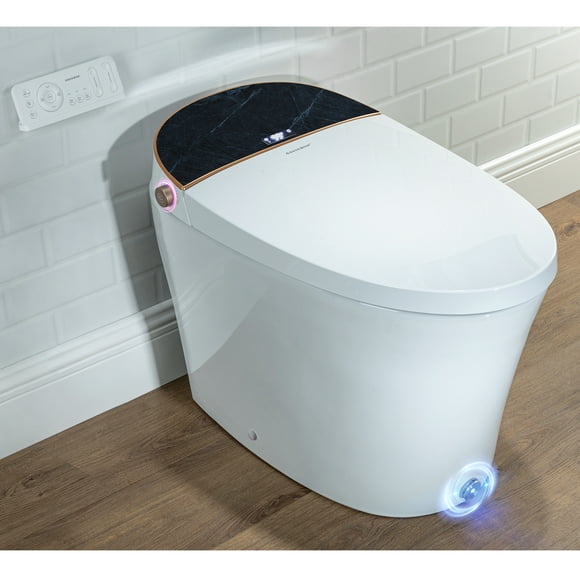Casta Diva Smart Toilet, 12'' Rough in Elongated One Piece Ceramic Toilet with Bidet for Bathrooms