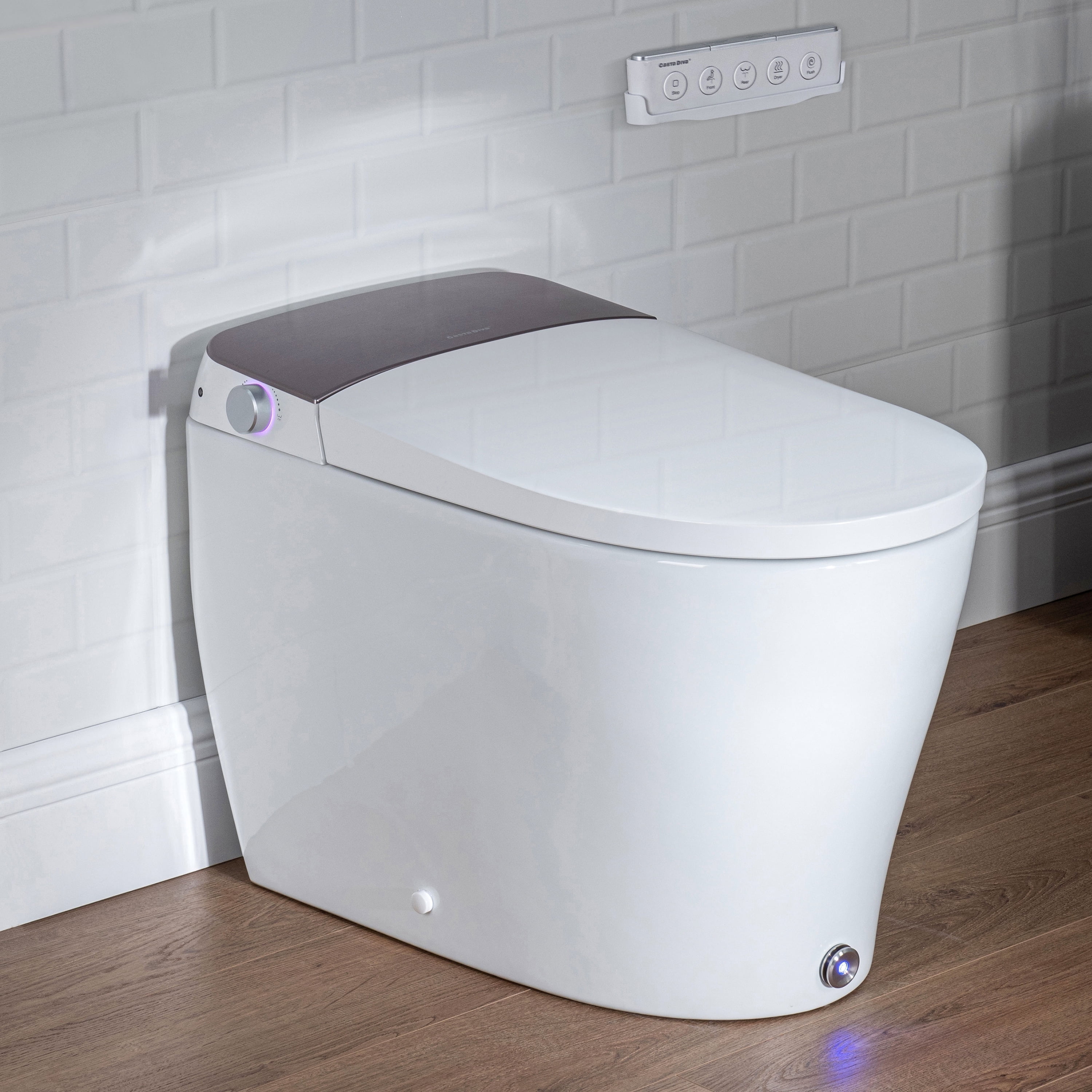 Casta Diva Smart Toilet, Automatic Bidet Toilet with Foot Kick One Piece Ceramic Toilet with Bidet
