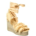 thumbnail image 1 of Castañer Belisa Raffia Wedge Sandal, 37, Brown, 1 of 5
