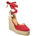 thumbnail image 1 of Castañer Carina Canvas Wedge Sandal, 36, Red, 1 of 5