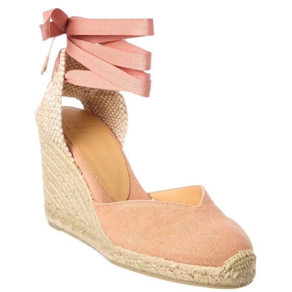 Castañer Chiara Canvas Wedge Sandal, 37, Orange