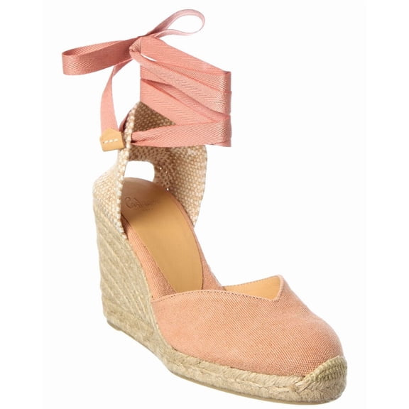 Castañer Chiara Canvas Wedge Sandal, 37, Orange