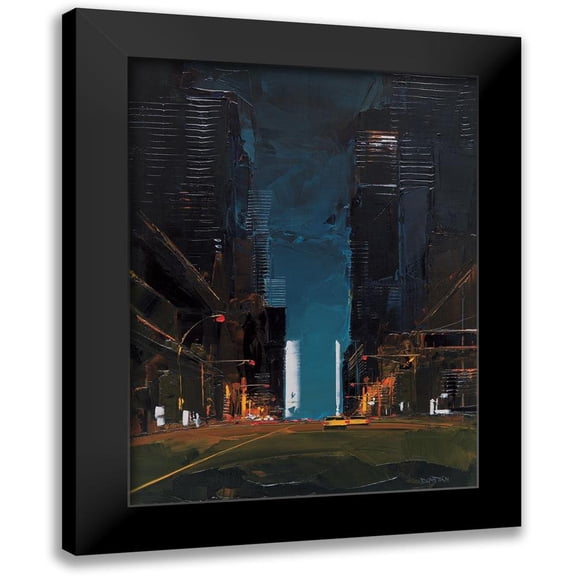 Castan, Daniel 12x14 Black Modern Framed Museum Art Print Titled - Manhattan by night