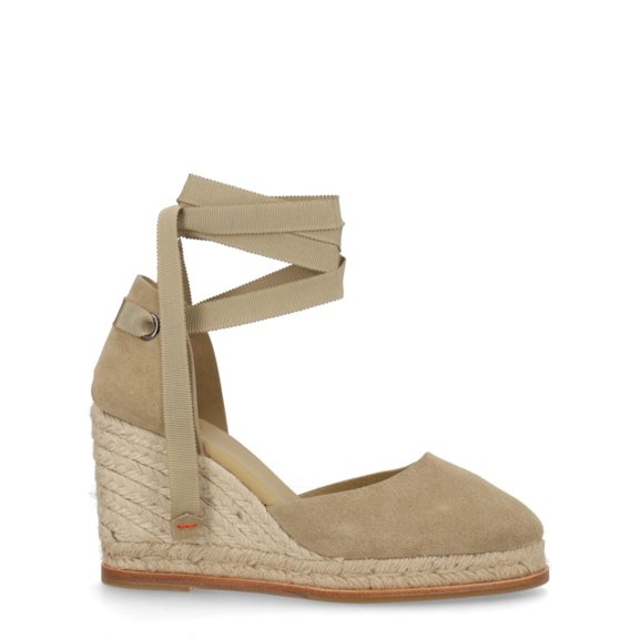 Castaner Camila Suede Ankle Ribbon Espadrilles Neutrals (Women's)