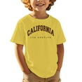 thumbnail image 1 of WhouRiu Toddler Boys Tshirts Short Sleeve Letter Printed Tee Top Children Casual Sports T Shirt Yellow,Sizes 3-4, 1 of 3
