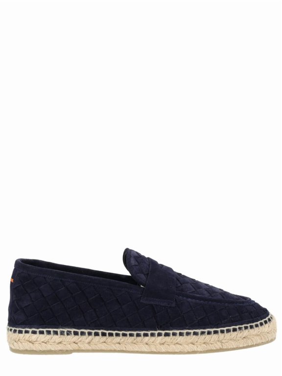 Nile Quilted Pattern Jute Moccasins Flats Blue (Men's)