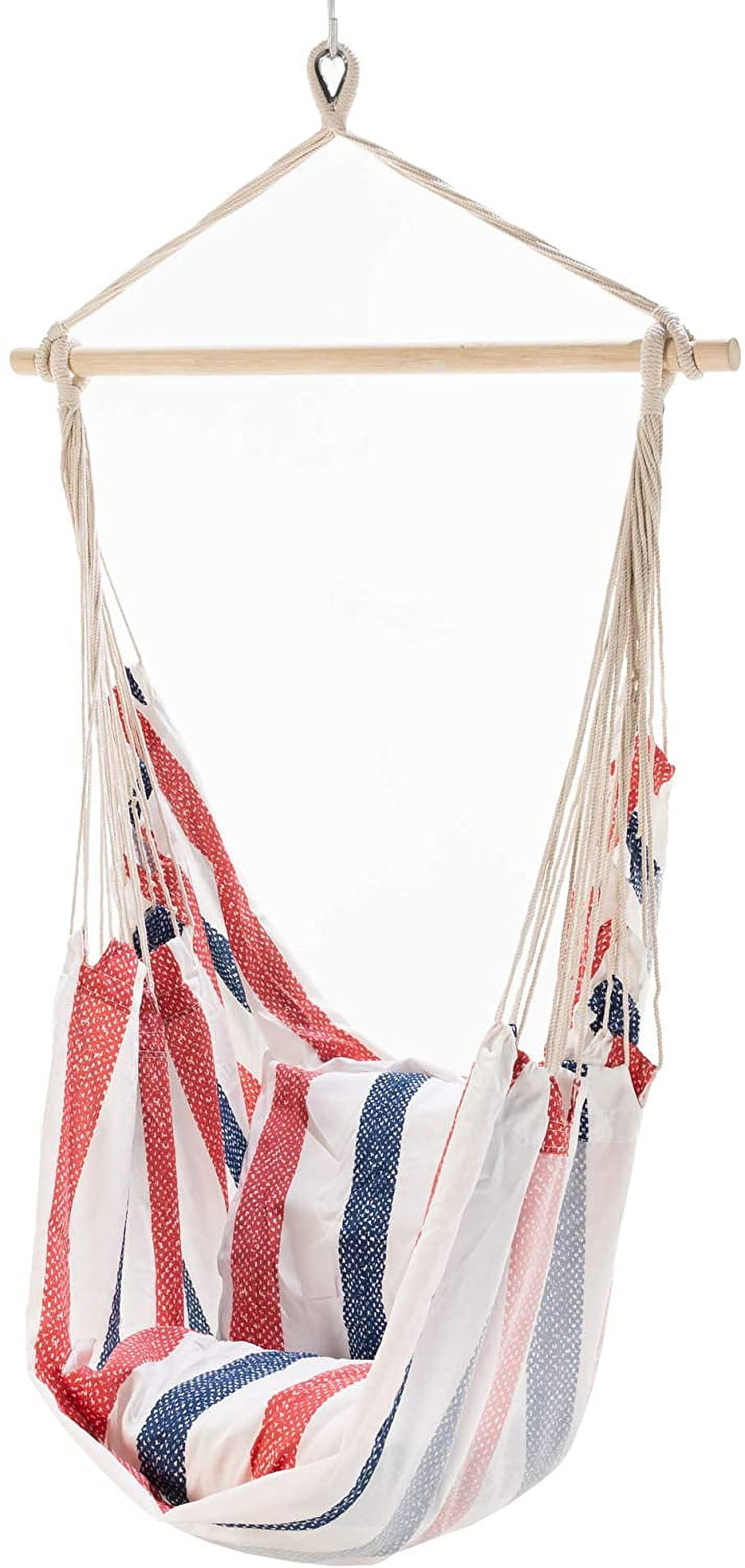 Castaway Living Deluxe Red, White & Blue Stripe Pillowtop Hammock Chair