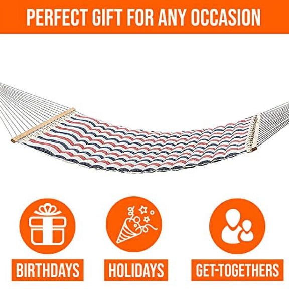 Castaway Living Large Polyester Pillowtop Hammock - Blue Dobby Weave