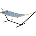 thumbnail image 1 of Castaway Living Navy Quilted Hammock w/ Patented KD Space Saving Stand & Detachable Pillow, 1 of 6