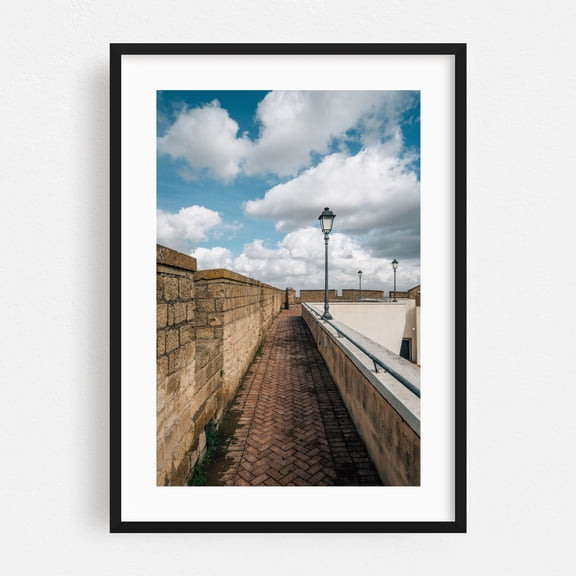 Castel Sant'Elmo - Naples Campania Italy Photography Architecture Street Photography Scenic Travel Poster Rustic Vintage Minimalist Black Framed Wall Art Print 5 x 7 inches