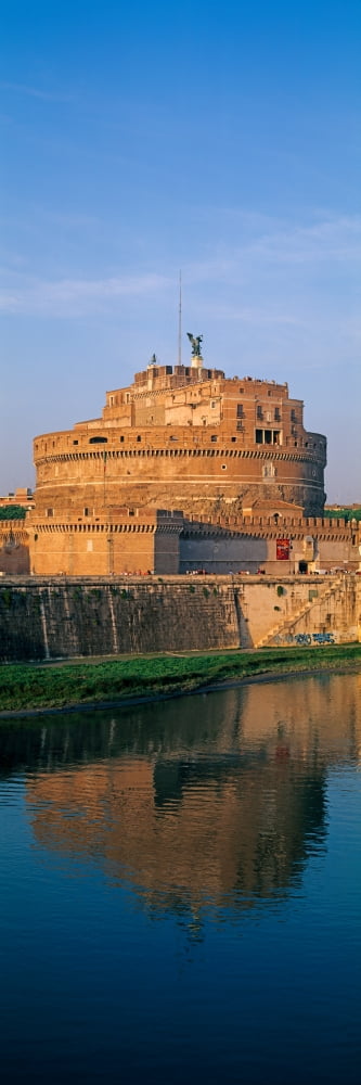 Castel SantAngelo at waterfront Parco Adriano Rome Lazio Italy Canvas Art - Panoramic Images (12 x 36)