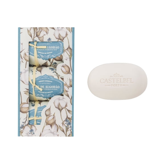 Castelbel Cotton Flower Fragranced Boxed Soaps Set 3 x 150g