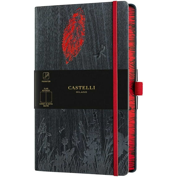Castelli QC8QG-503 Foresta A5 Notebook, Blank, Leaf