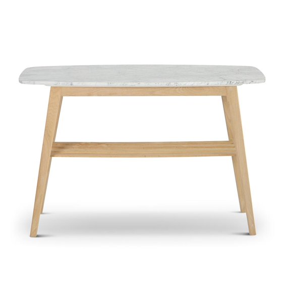 Bianco Collection Castello 43" Italian Marble Console Table in White