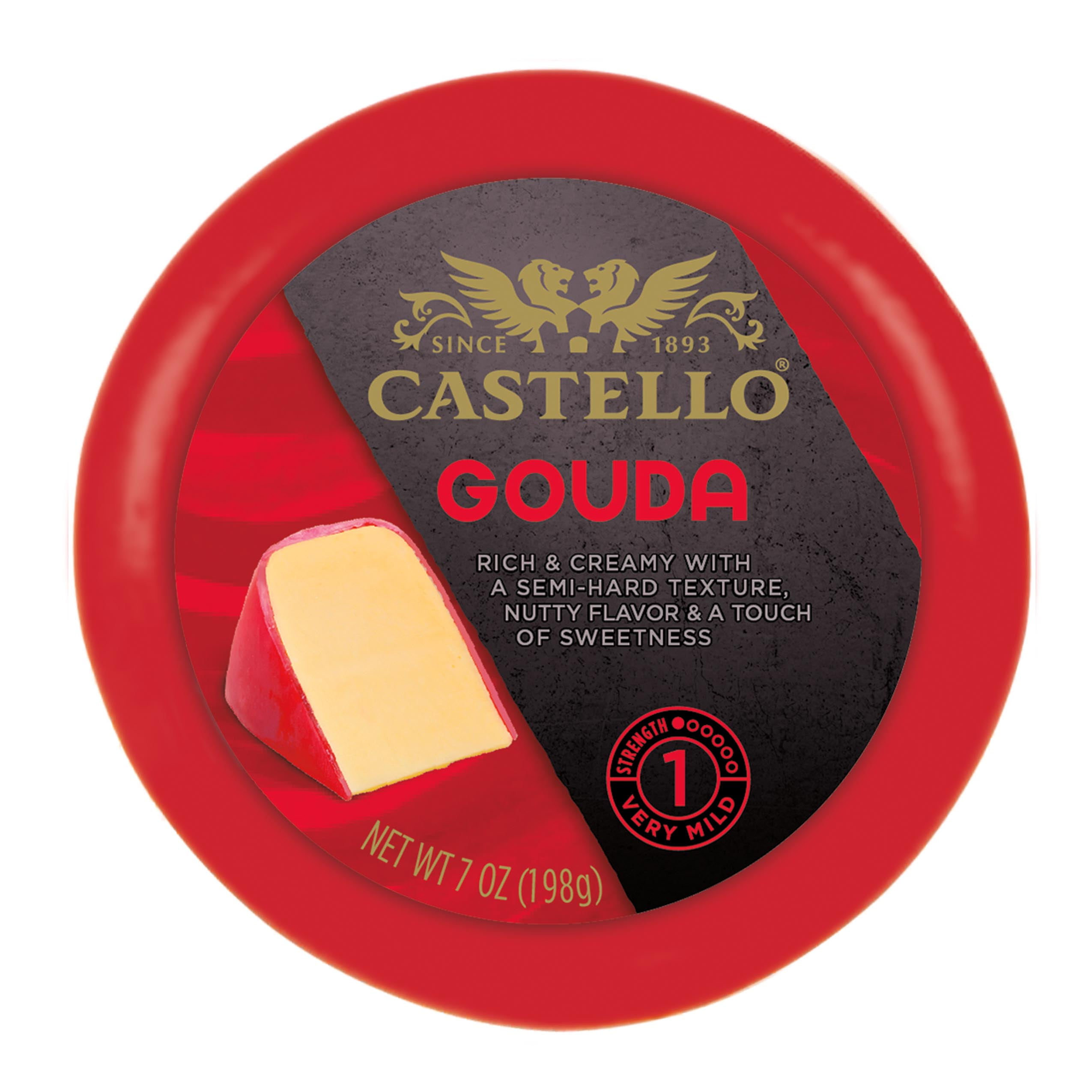 Castello Gourmet Gouda Cheese, Wax Round, 7 oz 