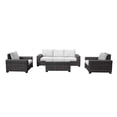 thumbnail image 1 of Castello Patio Furniture Sets 4-Piece Outdoor Furniture Conversation Set with Patio Sofa with Seat Cushions and Outdoor Patio Table for Outside Outdoor Patio Furniture Water Resistant Sofa Set, Brown, 1 of 6