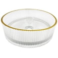 thumbnail image 1 of Cowrie 16" Tempered Glass Circular Vessel Bathroom Sink - Clear with Gold Rim, 1 of 14