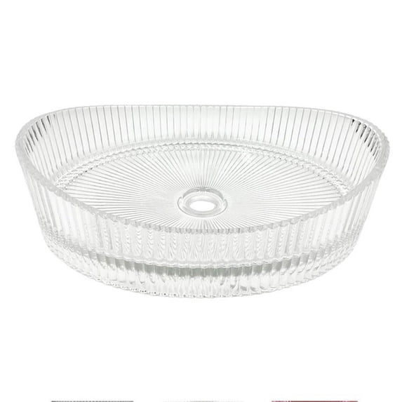 20" Oval Glass Crystal Bathroom Vessel Sink Basin - Clear