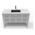 thumbnail image 1 of Castello USA 48" Alicia Gray Vanity Set White Marble Ceramic Top Back Sink, 1 of 9