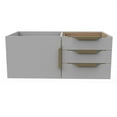 thumbnail image 1 of Castello USA Alpine 35" Wood Floating Vanity Base in Gray with Gold Handles, 1 of 4
