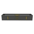 thumbnail image 1 of Alpine 84" Wood Floating Vanity Base in Black with Gold Handles, 1 of 5