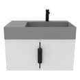 thumbnail image 1 of Amazon 30" White Wood Floating Vanity with Gray Top and Black Trim, 1 of 10