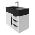 thumbnail image 1 of Castello USA Amazon 36" White Wood Floating Vanity with Black Top and Black Trim, 1 of 9