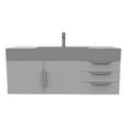 thumbnail image 1 of Amazon 48" Gray Wood Floating Vanity with Gray Top and Chrome Trim, 1 of 8