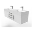 thumbnail image 1 of Amazon 60" White Wood Floating Vanity White Top and Chrome Trim, 1 of 10