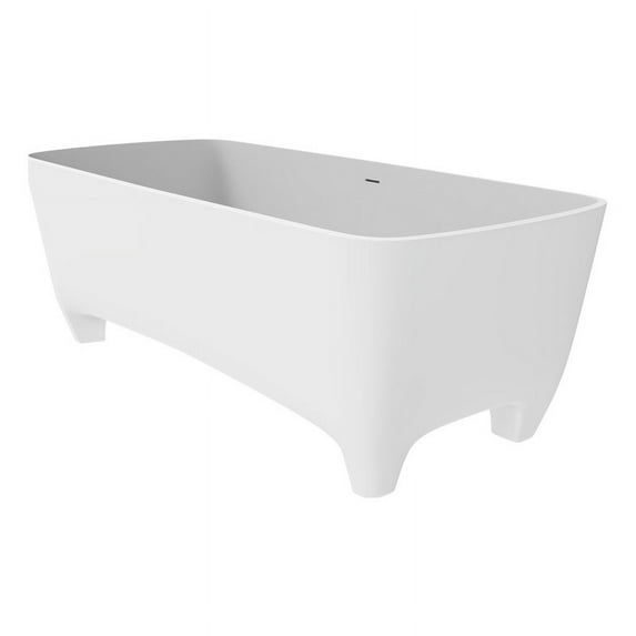 Castello USA Inc Coronado 71" x 32" Solid Surface Manmade Stone Bathtub in White