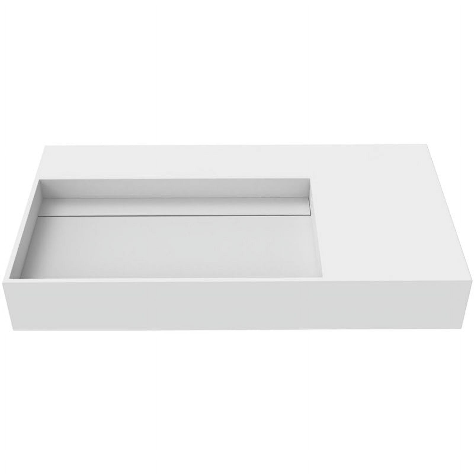Castello USA Inc Juniper 36" Solid Surface Left Basin Sink in White No