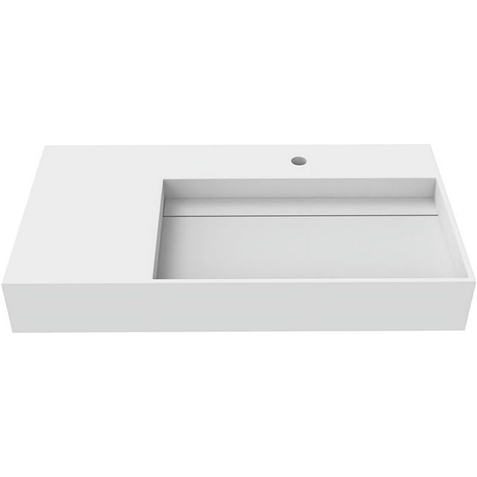 Castello USA Inc Juniper 36" Solid Surface Right Basin Bathroom Sink in