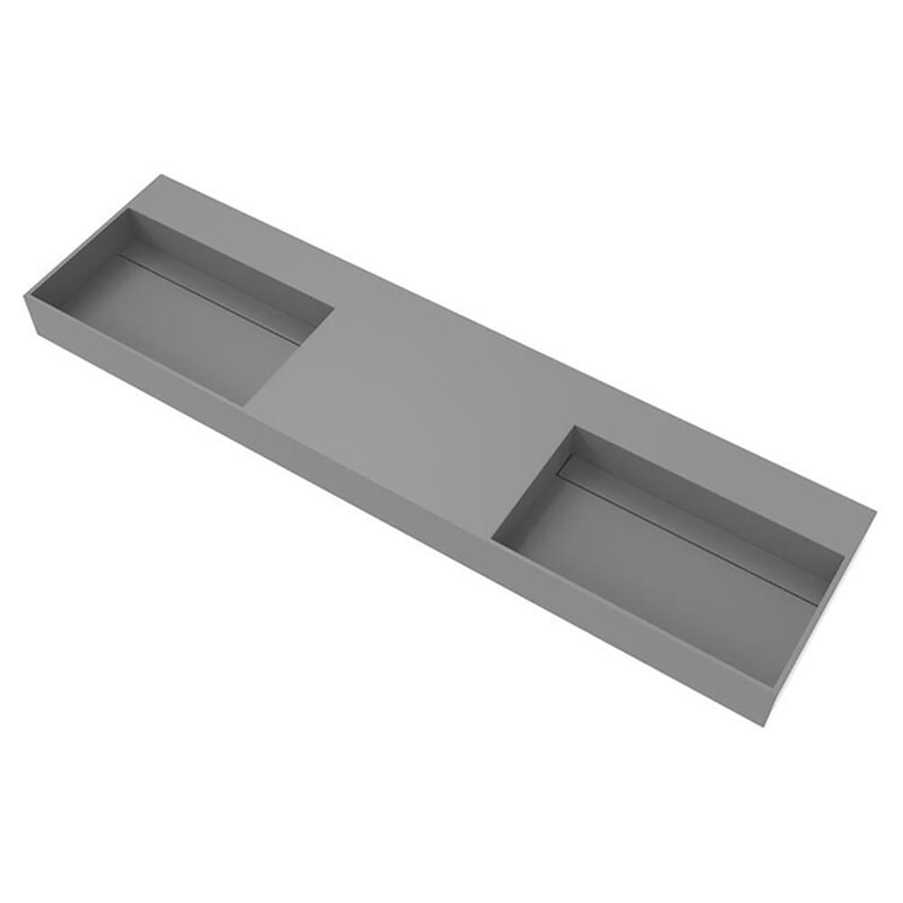 Juniper 72" Stone Bathroom Sink w/No Faucet Hole in Gray