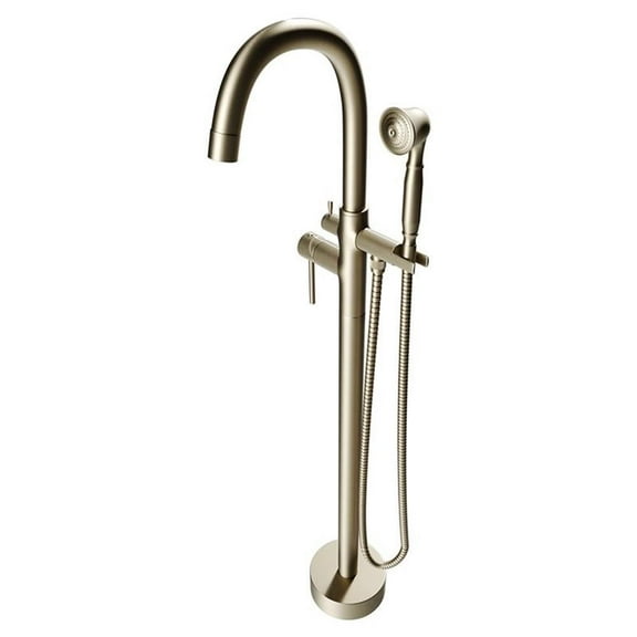 Castello USA Inc Neptune Brass Tub Filler w/Float Handheld Shower in Nickel