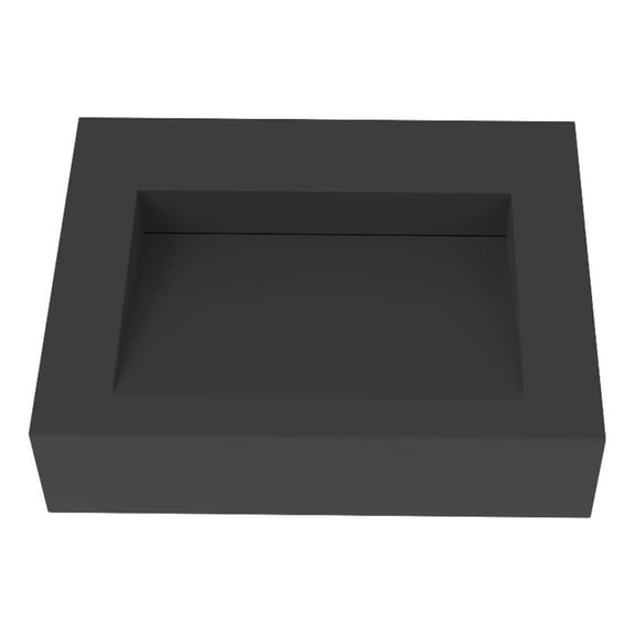 Castello USA Inc Pyramid 24" Solid Surface Bathroom Sink in Black No Faucet Hole