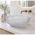 thumbnail image 1 of CastelloUSA Moonshell Round Basin Glass Crystal Bathroom Vessel Sink - 18" Clear, 1 of 5