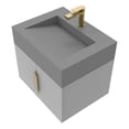 thumbnail image 1 of Castello USA Nile 24" Gray Wood Floating Vanity with Gray Top and Gold Trim, 1 of 10