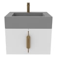 thumbnail image 1 of Castello USA Nile 24" White Wood Floating Vanity with Gray Top and Gold Trim, 1 of 10