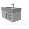 thumbnail image 1 of Castello USA Nile 36" Gray Wood Floating Vanity with Gray Top and Gold Trim, 1 of 8
