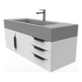 thumbnail image 1 of Castello USA Nile 48" White Wood Floating Vanity with Gray Top and Black Trim, 1 of 8