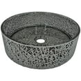 thumbnail image 1 of Stadium 14" Light Black Tempered Glass Circular Bathroom Vessel Sink, 1 of 7