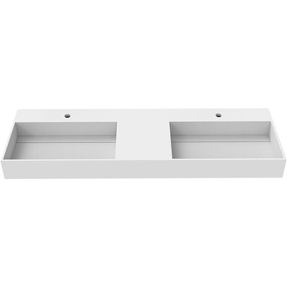 Juniper 60" Solid Surface Manmade Stone Bathroom Sink in White
