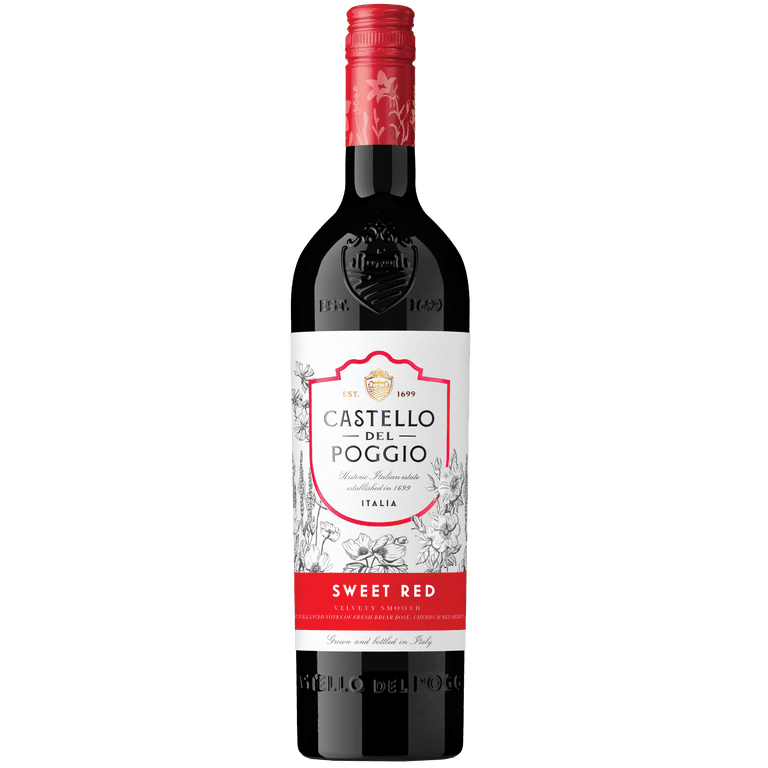 Castello Del Poggio Italian Smooth Red Wine, Full-Bodied, 750 ml