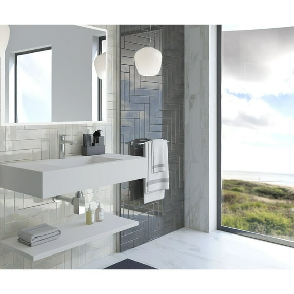 CastelloUSA Anacleto Ceramic Pressed 3" x 12" Subway Tile for Bathroom and Kitchen Case of 8.23 sq. ft. - White