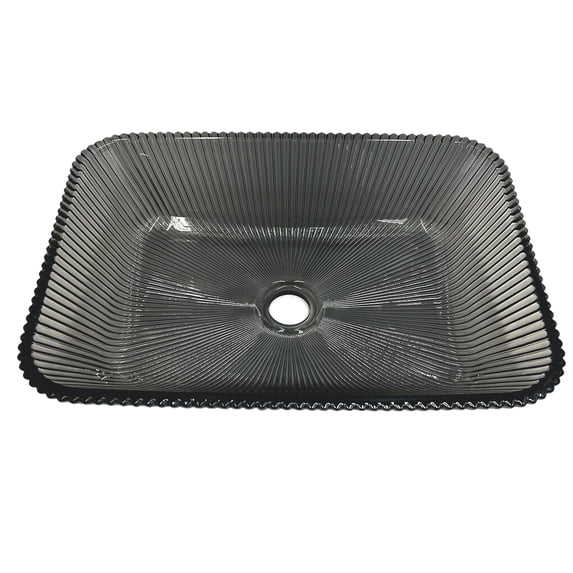 Charlie 18" Glass Rectangular Bathroom Vessel Sink in Black