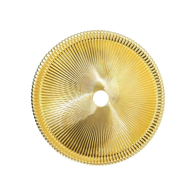 CastelloUSA Cowrie Timeless Gold Tempered Glass Crystal Round Vessel Sink - 16 in.