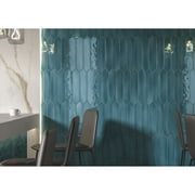CastelloUSA Italy Marine Blue Ceramic 2.5" x 13" Subway Glossy Picket Wall Tile for Bathroom and Kitchen Sample 2.5"x13"
