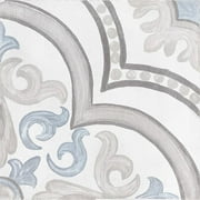 CastelloUSA Libya Porcelain 8" x 8" Matte Square Diamond Floor and Wall Tile with Classic Style Pattern Case of 11.2 Sq Ft