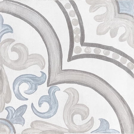 CastelloUSA Libya Porcelain 8" x 8" Matte Square Diamond Floor and Wall Tile with Classic Style Pattern Case of 11.2 Sq Ft