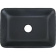 thumbnail image 1 of Arete Rectangular Tempered Glass Vessel Bathroom Sink in Black, 1 of 5
